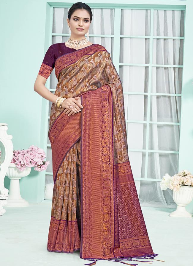 Silk Purple Festival Wear Weaving Saree